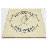 Milwaukee Brewers Barrel Man Sign, 8" x 8" Fiber