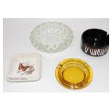 * (4) Vintage Ashtrays - Crystal Bowl Might Not