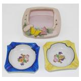 * (3) Vintage Hand Painted Made in Japan Ashtrays