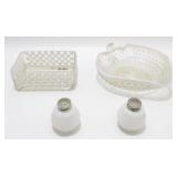 * Pair of Milkglass Salt & Pepper Shakers and