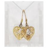 925 Heart with Gems Earrings
