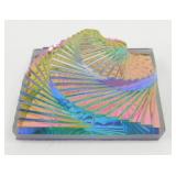 Iridized Glass Twisted Pyramid Paperweight, 2ï¿½