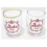 * 2 Vintage Peerless Beer Small Glasses