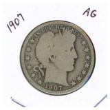 1907 Barber Silver Half Dollar