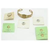 Vintage Girl Scout Pins and Cuff Bracelet