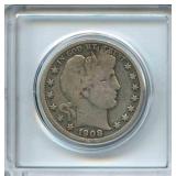 1908-D Barber Silver Half Dollar