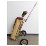 ** Vintage Rawlings Golf Bag, Glove w/ Golf Caddy