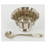 Unmarked Sterling Master Salt with Coin Silver