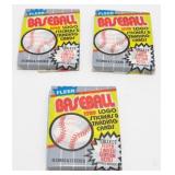 3 Sealed Wax Packs of 1989 Fleer Baseball Cards -
