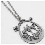 Vintage Norwegian Pewter Necklace, Made by