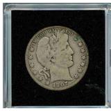 1907-D Barber Silver Half Dollar