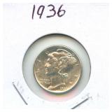 1936 Mercury Silver Dime