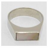 Vintage Sterling Silver and Abalone Ring, 3.20