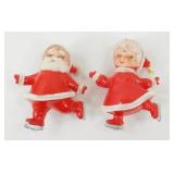 Vintage Santa & Mrs. Claus Figurine Ornaments -