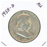 1958-D Franklin Silver Half Dollar