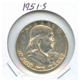 1951-S Franklin Silver Half Dollar