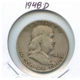 1948-D Franklin Silver Half Dollar - First Year