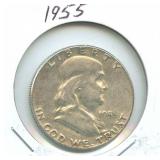 1955 Franklin Silver Half Dollar