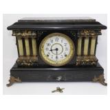 * Vintage Seth Thomas 3-Column Adamantine Mantel