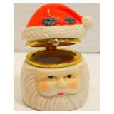 Vintage Porcelain Santa Trinket Box