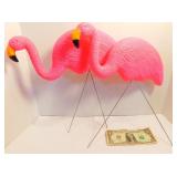 2 Pink Flamingos 14" Tall