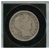 1910-S Barber Silver Half Dollar