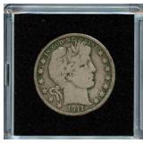 1911-D Barber Silver Half Dollar