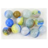Vintage Agate and Glass Patch Marbles - Nice