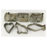 Antique Cookie Cutters - Group of 6