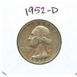 1952-D Washington Silver Quarter
