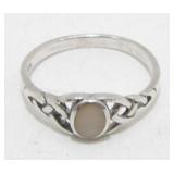Sterling Silver Celtic and Moonstone Ring, 2.09