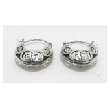 Vintage Sterling Silver Pierced Earrings, 5.10