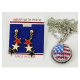 RWB Necklace w/ Earrings