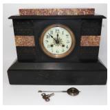 * Antique Ansonia? Heavy Marble Mantel Clock -