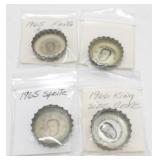 4 Vintage 1965 & 1966 Bill Brown Soda Bottle Caps