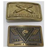 2 Belt Buckles - Fishing & King of Battle