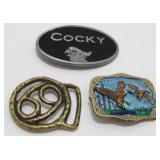 3 Belt Buckles - Cocky, Ducks, Mom