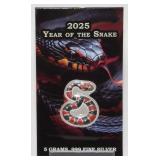 5 Gram .999 Silver 2025 Lunar Year Of The SNAKE