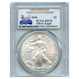2016 U.S. Silver Eagle - PCGS MS 70, 30th