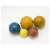 (5) Vintage Wooden Marbles