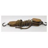 * Vintage Wood Pulleys with Rope