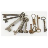Group of 10 Vintage Skeleton Keys