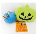 * New Halloween Pillow, Carveable Pumpkin &