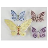 * 4 Ceramic Wall Hangers (Butterflies)