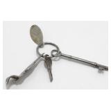 Key Ring with Vintage Keys and Tags
