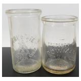 * 2 Vintage Cottage Cheese Jars