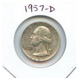 1957-D Washington Silver Quarter