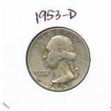 1953-D Washington Silver Quarter