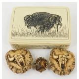 Resin Buffalo Box and Magnets