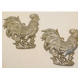 Vintage Cast Aluminum Roosters